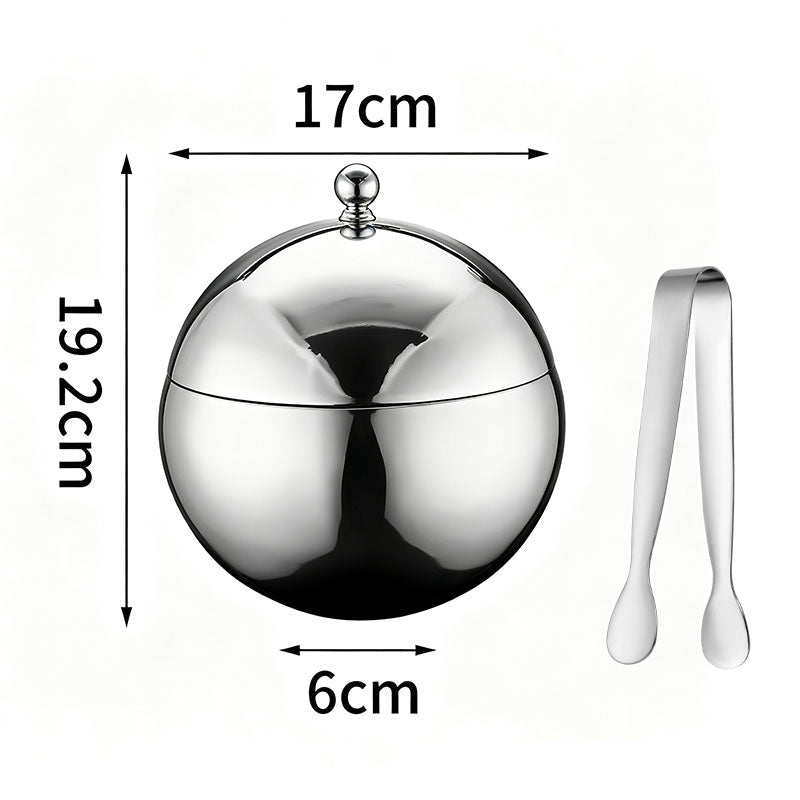 Spherical Stainless Steel Ice Bucket - By Boat - Yorkn Inc✅