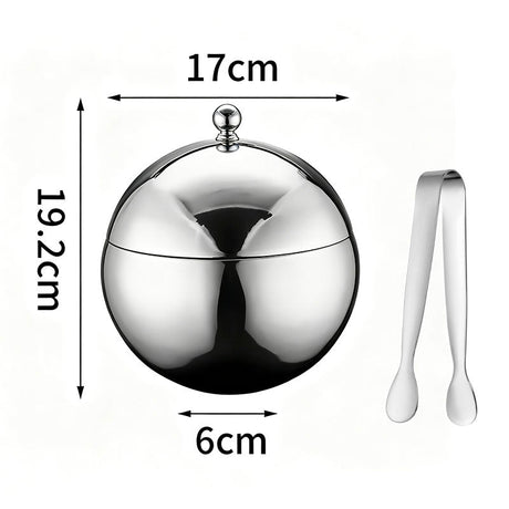 Spherical Stainless Steel Ice Bucket - By Boat - Yorkn Inc✅