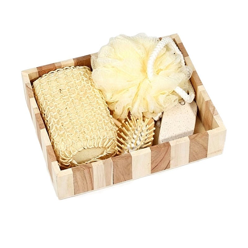 Square Wood Tray Basic Shower Accessory Set - Yorkn Inc✅