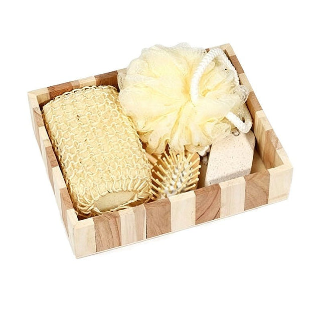 Square Wood Tray Basic Shower Accessory Set - Yorkn Inc✅