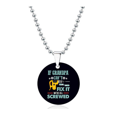 Stainless Steel Round Brand Necklace - Yorkn Inc✅