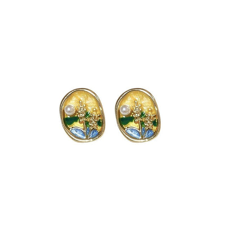 Vintage Pearl Earrings With Pull Out Box - Yorkn Inc✅