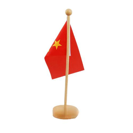 Wood Table Stand With Flag - Yorkn Inc✅