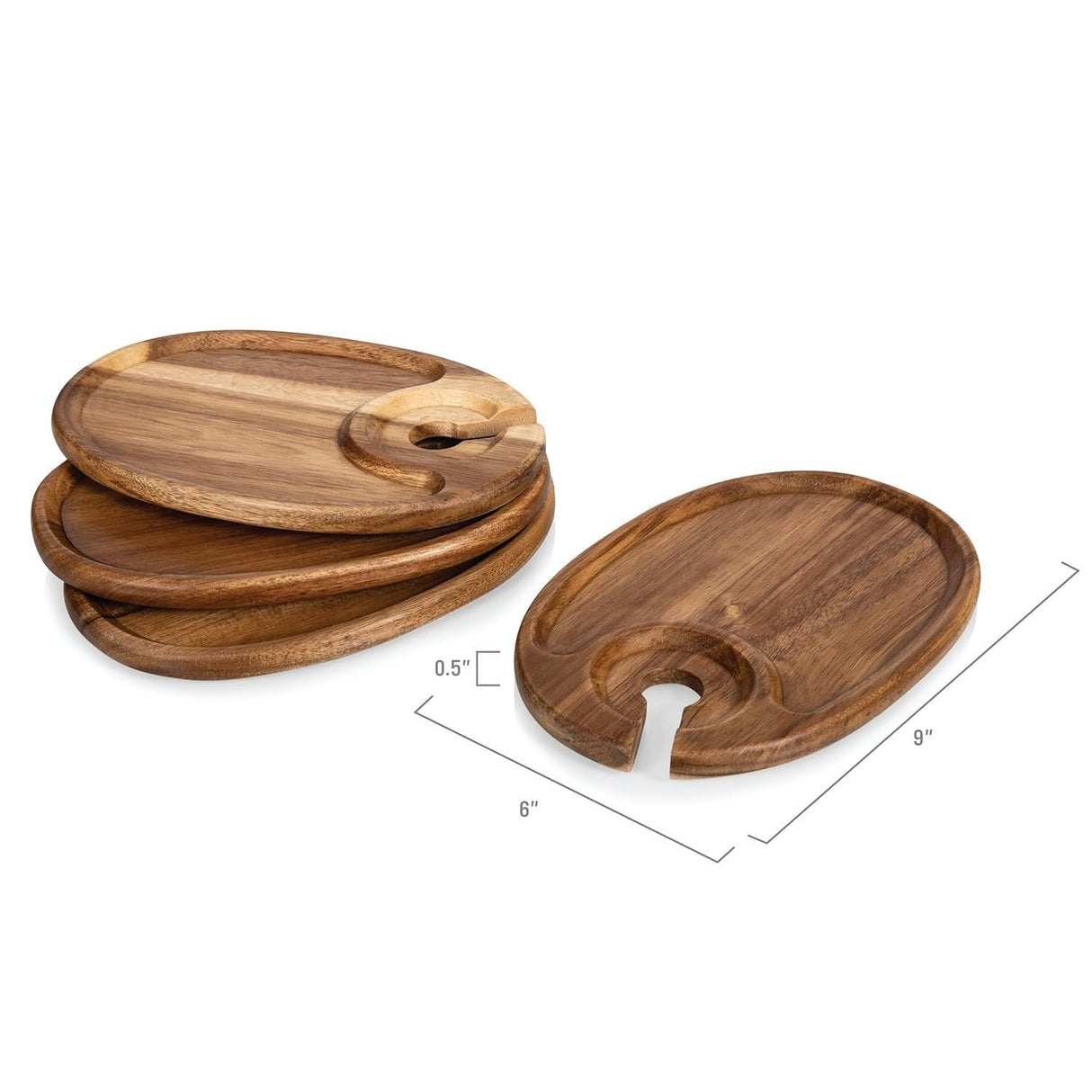 Wooden Wine Glass Plate - Yorkn Inc✅